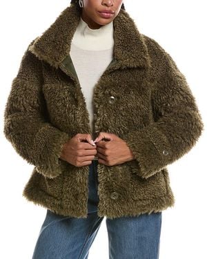 Ellen Tracy Curly Trucker Jacket - Green
