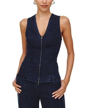 Bella Dahl Seamed Zip Vest - Blue