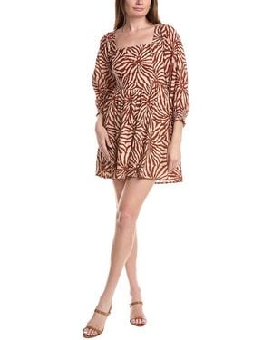 Saltwater Luxe Printed Linen-Blend Mini Dress - Multicolour