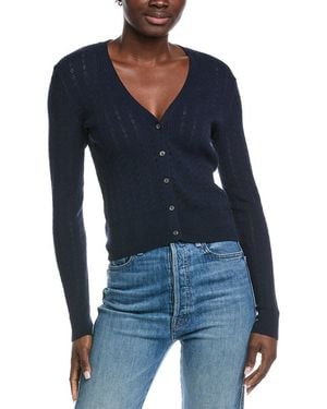 Autumn Cashmere Pointelle Cardigan - Blue