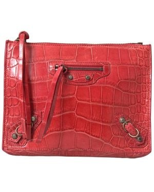 Balenciaga Alligator Clutch - Red