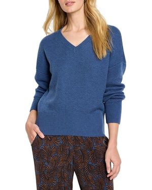 NIC+ZOE Tuck Stitch V-Neck Jumper - Blue