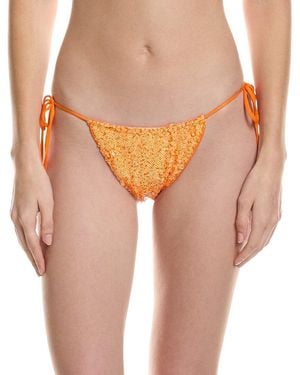 Norma Kamali Petite Sequin String Bikini Bottom - Orange