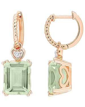 Rina Limor Rose Over Quartz Heart Earrings - White