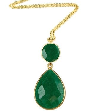 Liv Oliver 18K Platedtreated Emerald Layer Drop Necklace - Green