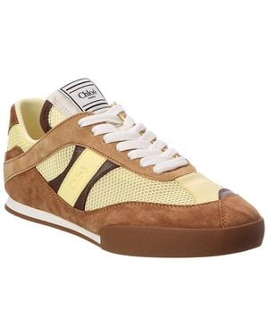 Chloé Kick Mesh & Suede Sneaker - Brown