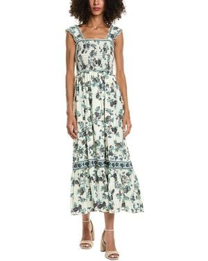 Max Studio Smocked Bodice Midi Dress - Green