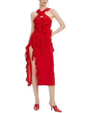 Dino Tabucci Embellished Midi Dress - Red