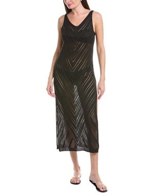 Salty Lemon Chevron Pattern V-Neck Dress - Green