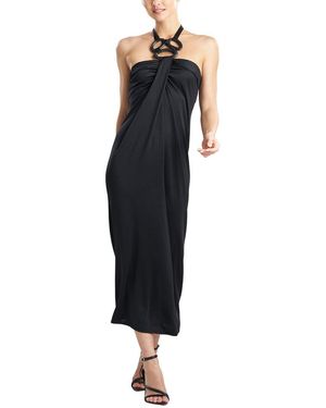 Natori Solid Jersey Halter Dress - Black