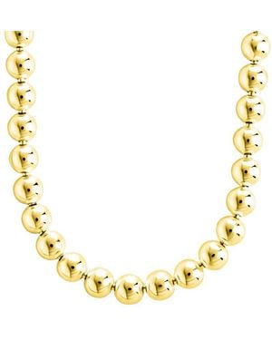 Sterling Forever 14K Plated Basia Dainty Beaded Chain Necklace - Metallic
