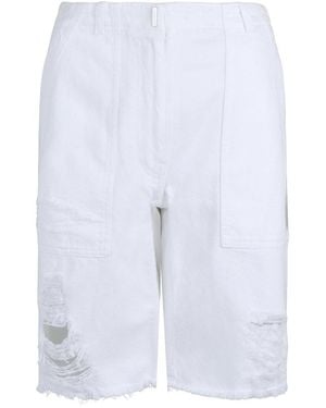 Givenchy Destroyed Denim Bermuda Short - Blue