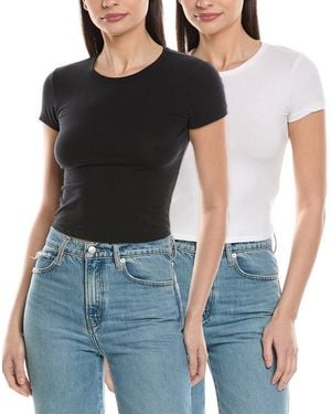 James Perse Set Of 2 Cropped Sport T-Shirt - Blue