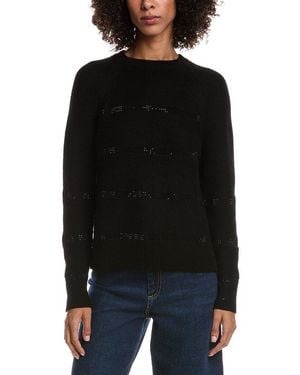 Forte Crystal Wool & Cashmere-Blend Raglan Jumper - Black