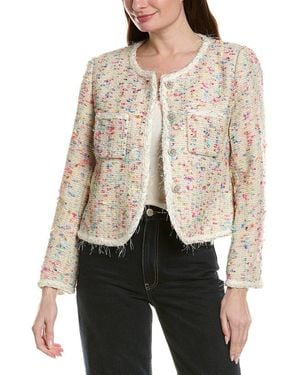 Beulah London Wool-Blend Tweed Jacket - Natural