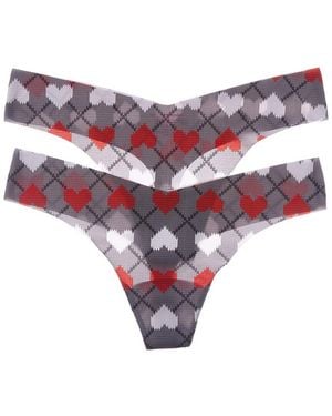 Commando 2Pk Mystery Print Thong - Red