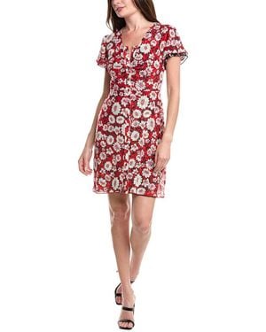 Cabi Gemini Mesh Shirtdress - Red