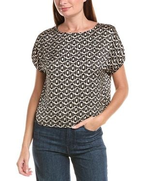 NIC+ZOE Lacy Diamonds Day Gloss Woven T-Shirt - Black