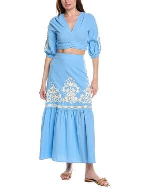 ANNA KAY 2Pc Mai Tai Lace Top & Maxi Skirt Set - Blue