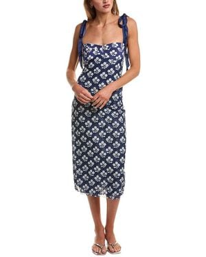 Free People Printed Got Glam Slip Dress - Blue