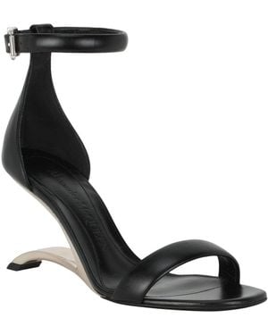 McQueen Arc Leather Sandal - Black