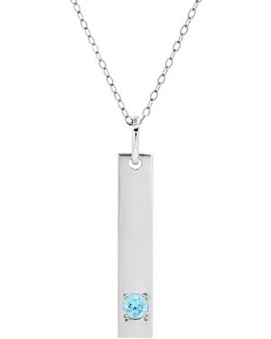 MaxColor 14K 0.09 Ct. Tw. Swiss Topaz Pendant Necklace - White