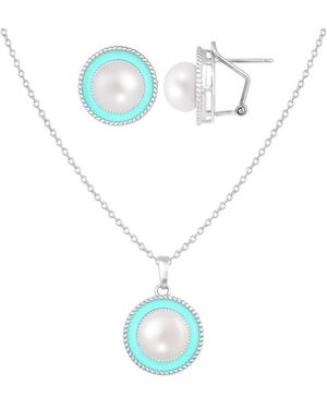 Splendid Silver 7-8mm Pearl Set - Blue