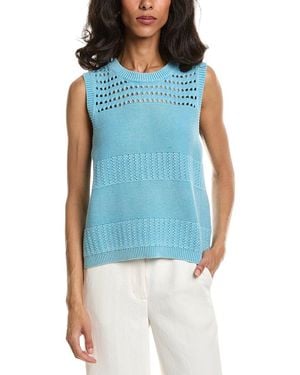 Forte Stonewash Textured Tank Jumper - Blue