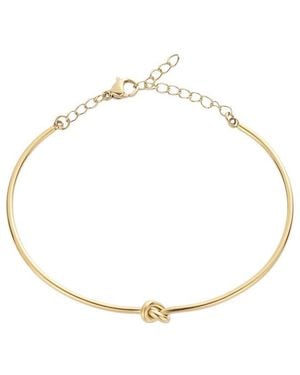 Adornia Tarnish Resistant 18K Plated Knot Cuff Bracelet Adjustable Chain Bracelet - Metallic