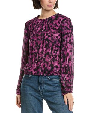 Bella Dahl Shirred Top - Purple