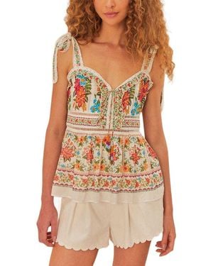 FARM Rio Off Bloom Garden Sleeveless Blouse - Multicolour