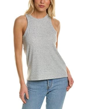 Chaser Brand High-Neck Linen-Blend Tank - Grey