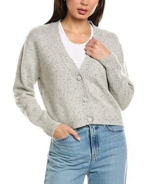 Brodie Cashmere Coco Crop 100% Cashmere Cardigan - Grey