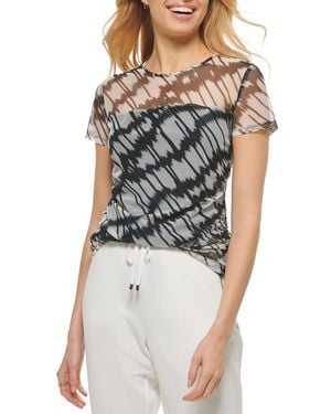 DKNY Printed Mesh Top - Blue