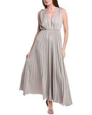 Fabiana Filippi Pleated Jersey Sleeveless Maxi Dress - Grey