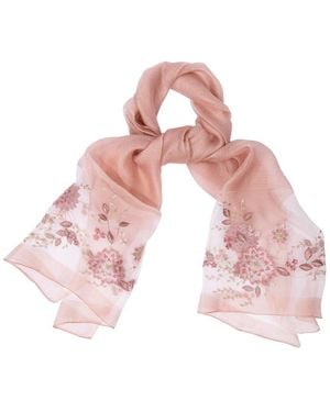 Saachi Floral Embroidered Scarf - Pink