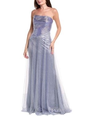 Rene Ruiz Tulle Overlay Gown - Purple