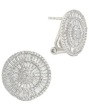 Sterling Forever Cz Sandy Circle Studs - White