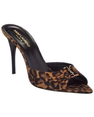 Saint Laurent Babylone 90 Grosgrain Mule - Metallic