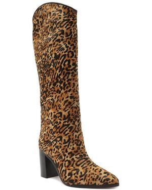SCHUTZ SHOES Maryana Block Wild Leather Boot - Brown