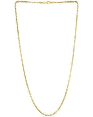 Italian Gold Over Silver Italian 14K Plated Round Box Chain Necklace - Natural