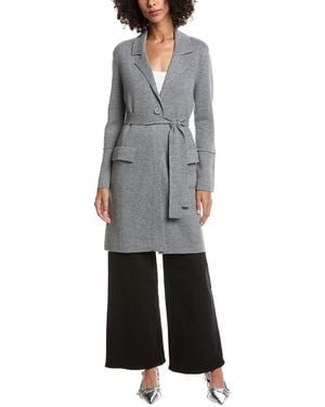 Forte Wool & Cashmere-Blend Double Knit Cardigan - Grey