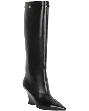 Givenchy Raven Tall Leather Wedge Boot - Black
