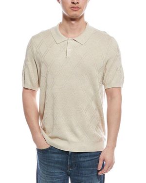 Tahari Linen-Blend Polo Shirt - Natural