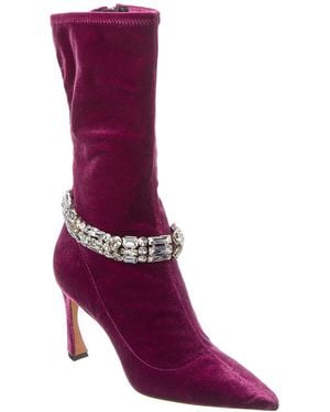 Alexandre Birman Riviera Velour Boot - Purple