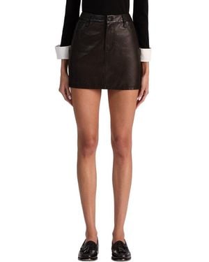 Alice + Olivia Joss Leather Mini Skirt - Black