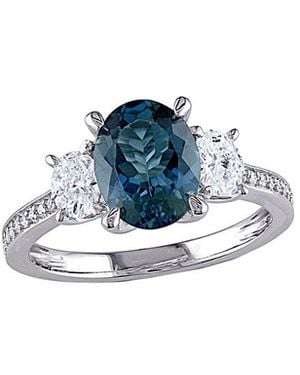 Rina Limor 14K 3.10 Ct. Tw. Diamond & London Topaz Ring - Blue