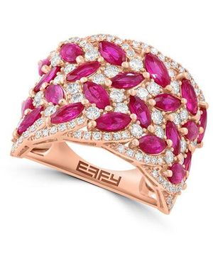 Effy Fine Jewelry 14K Rose 4.26 Ct. Tw. Diamond & Ruby Ring - Pink