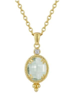 Reiss 14k 2.49 Ct. Tw. Diamond & Green Amethyst Necklace - Metallic