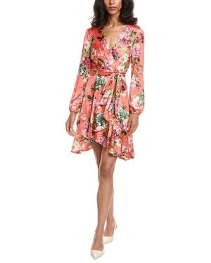 Tahari Printed Midi Dress - Red